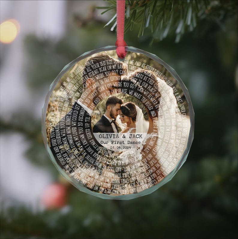 Personalized Lyrics Ornament, Custom Wedding First Dance Song, Personalised Anniversary Gift, Couples Gift, Anniversary Present