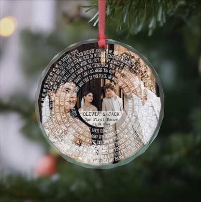 Personalized Lyrics Ornament, Custom Wedding First Dance Song, Personalised Anniversary Gift, Couples Gift, Anniversary Present