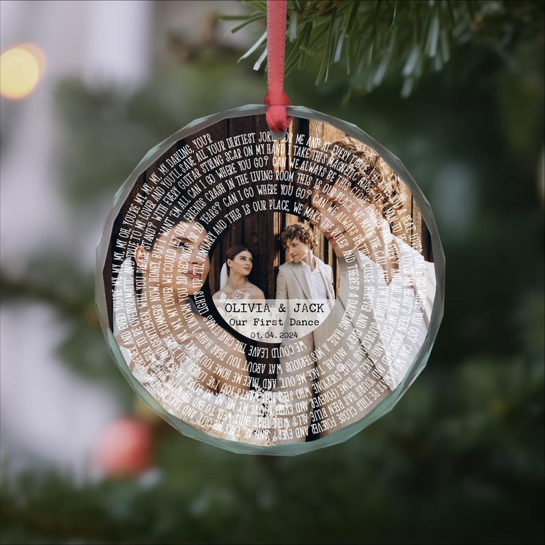 Personalized Lyrics Ornament, Custom Wedding First Dance Song, Personalised Anniversary Gift, Couples Gift, Anniversary Present