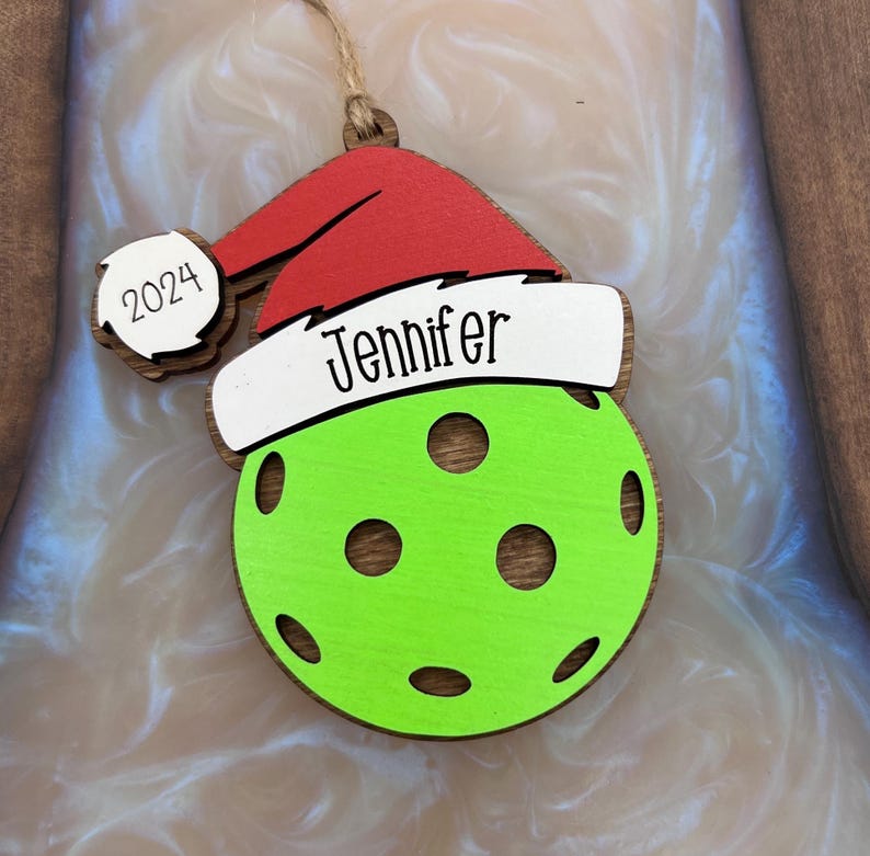 Personalized Sports Ornament| Baseball | Volleyball | Basketball | Coach Gift | Pickleball | Dodgeball | Golf | Soccer | Softball