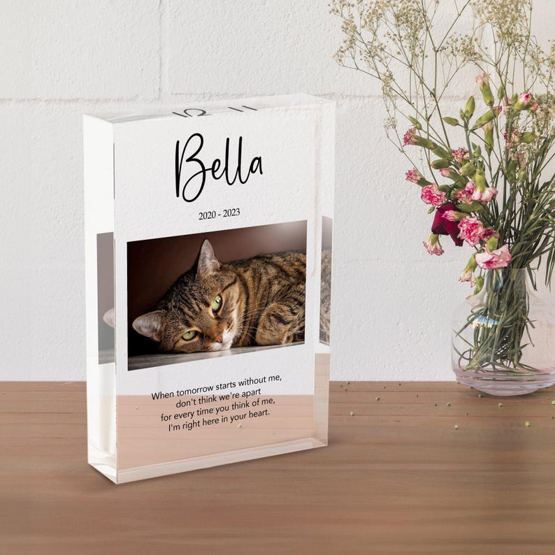 Personalized Pet Memorial Gift, Custom Tabletop Decor, Laser Engraving, Pet Lovers, Handmade Photo Gifts