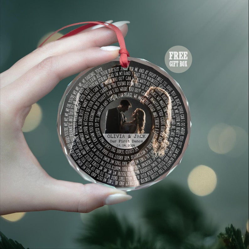 Personalized Lyrics Ornament, Custom Wedding First Dance Song, Personalised Anniversary Gift, Couples Gift, Anniversary Present