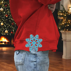 Personalized Bundle Christmas Side Bow Sparkle Coquette Side Bow Cut-Out Embroidery Sweatshirt, Christmas Embroidery Sweatshirt, Christmas Tree Applique Sweatshirt Embroidery