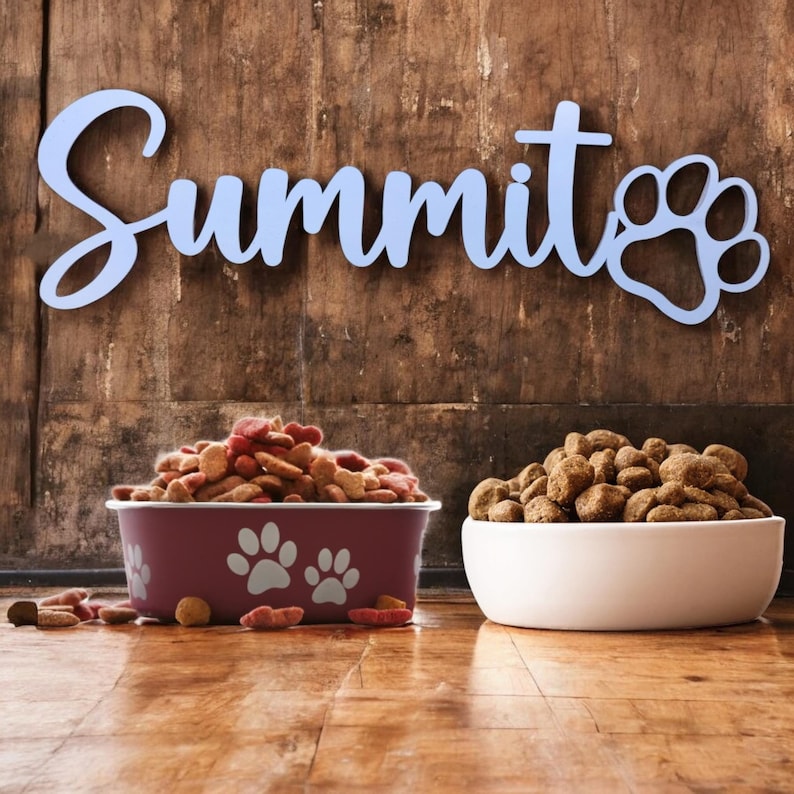 Personalized Wood Pet Name with Paw | Custom Wood Dog D cor | Dog Name Sign | Gift for Dog Mom Dog Dad | Pet Name Sign Dog Gift Signs