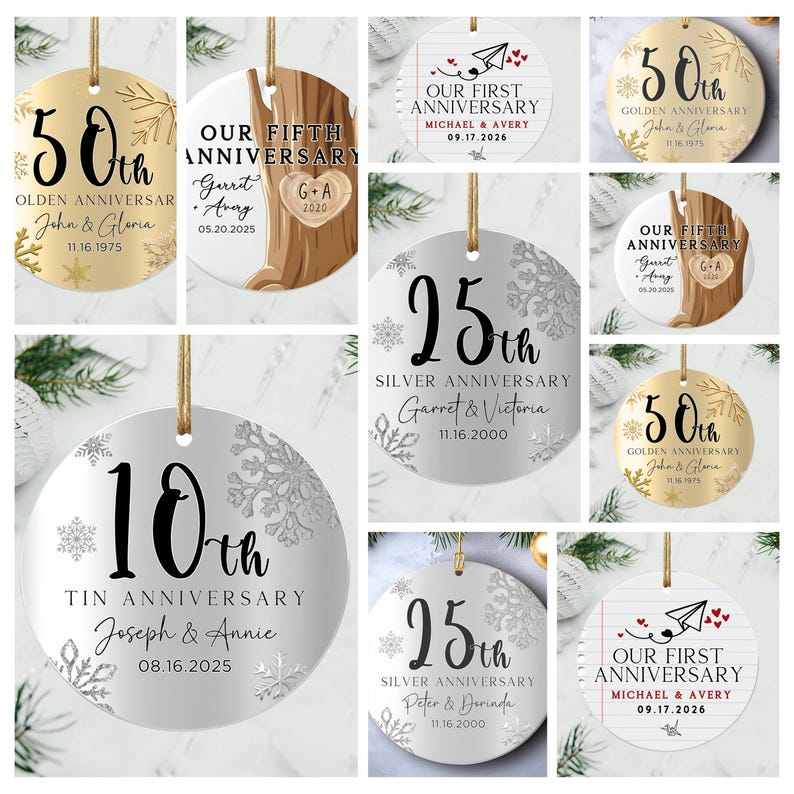 50th Anniversary Ornament, Gold Anniversary Ornament, 50 Years Married Wedding Anniversary Gift, 50th Anniversary Present, Gold Wedding Anni