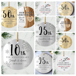 50th Anniversary Ornament, Gold Anniversary Ornament, 50 Years Married Wedding Anniversary Gift, 50th Anniversary Present, Gold Wedding Anni