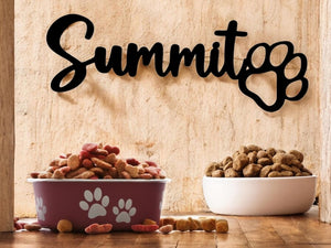 Personalized Wood Pet Name with Paw | Custom Wood Dog D cor | Dog Name Sign | Gift for Dog Mom Dog Dad | Pet Name Sign Dog Gift Signs