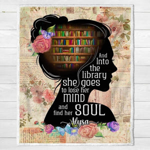 Personalized Books Blanket, Soft Cozy Throw Blankets, Custom Gift For Reading Lover, Bookworm, Fleece Blanket, Blanket Gift, Gift For Her