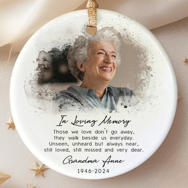 Personalized In Loving Memory Christmas Ornament, Keepsake Photo Gifts, Loss of Mother, Custom Remembrance Ornament