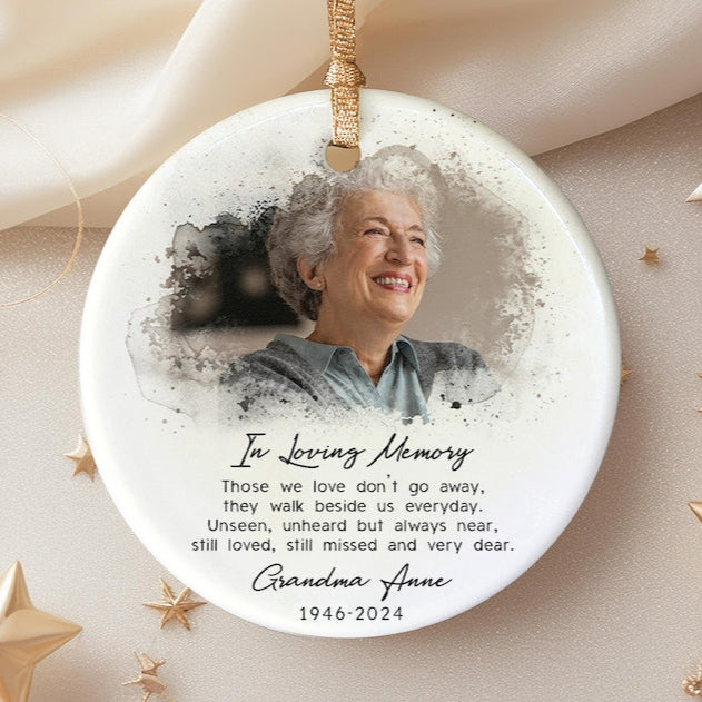 Personalized In Loving Memory Christmas Ornament, Keepsake Photo Gifts, Loss of Mother, Custom Remembrance Ornament