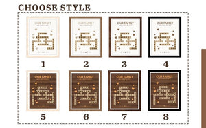 Personalized Scrabble Puzzle Sign, Grandkids Crossword Scrabble Wooden Sign, Custom Family Name, Grandparents Christmas Gift, Home decor