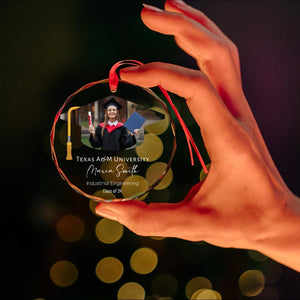 Personalized Graduation Glass Ornament, 2026 Graduation Gift, Graduate Congratulations Ornament, Graduation Memory Keepsake, Class of 2026
