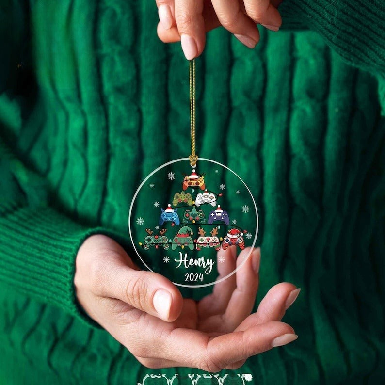 Personalized Gamer Acrylic Ornament, Gaming Hand Play Christmas Ornament, Video Game Ornament, Gift for Boys, Gaming Gifts, Game Lovers Gift