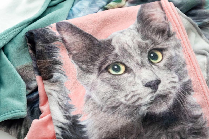 Custom Dog Blanket with Name | Personalized Pet Photo Blanket for Cat Mom | Custom Dog Photo Blanket | Personalized Dog Mom Gift for Pet