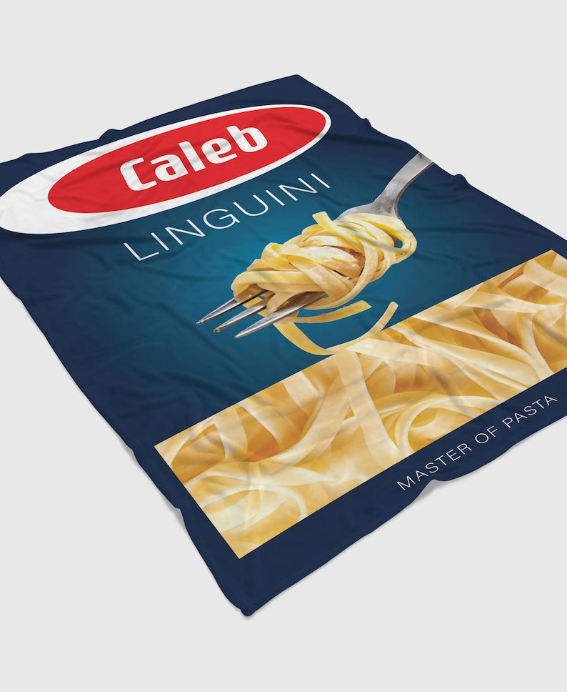 Pasta Personalised Blanket Throw/ Fun gift for her him kids BFF wife mother birthday/ Custom made/ Italian gift/ Christmas gift