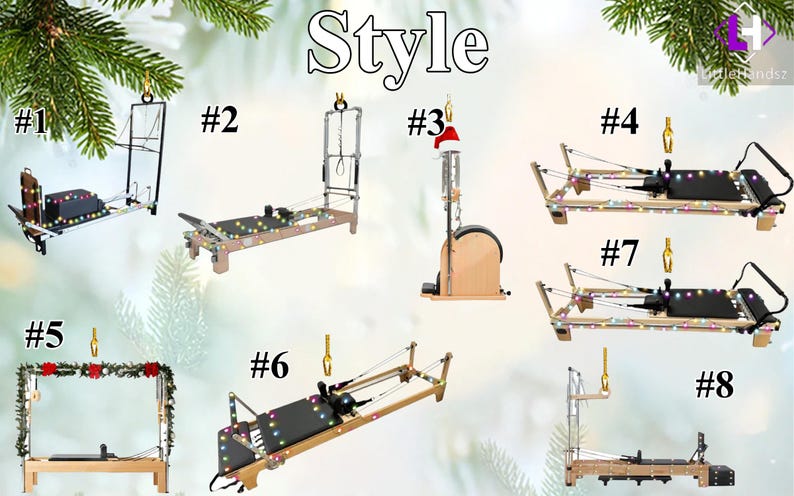 Pilates Equipment Hanging Ornament 2D, Pilates Flat Ornament, Pilates Studio Decor, Pilates gift, Fitness gift, Pilates Art, Colleague Gifts