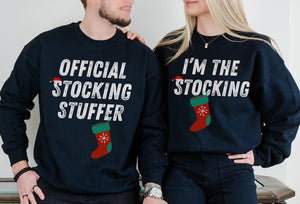 Christmas Couples Matching Shirts, Holiday Matching Outfits, Santa Sweater Cozy Winter Wear Adult Xmas Party Shirt Official Stocking Stuffer