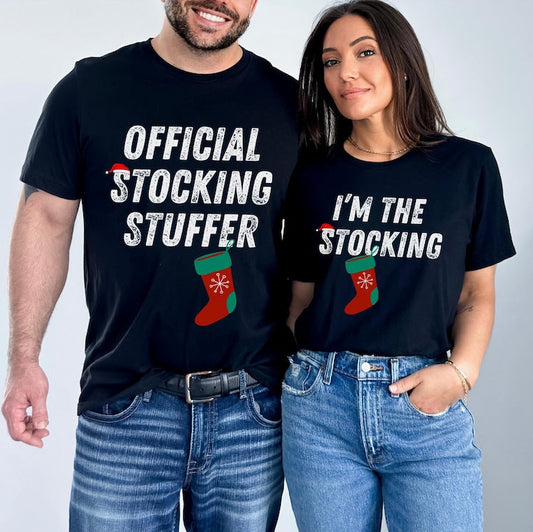 Christmas Couples Matching Shirts, Holiday Matching Outfits, Santa Sweater Cozy Winter Wear Adult Xmas Party Shirt Official Stocking Stuffer