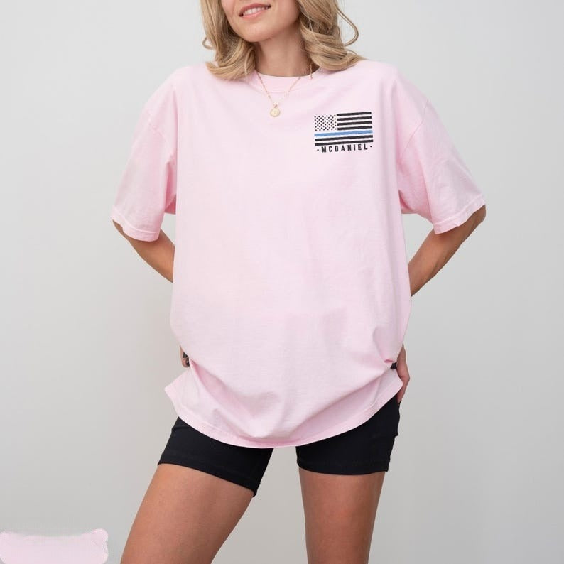 Custom Police Shirt Thin Blue Line Police Flag Custom Police Gifts for Police Wife Police Mom Captain Police Officer Husband