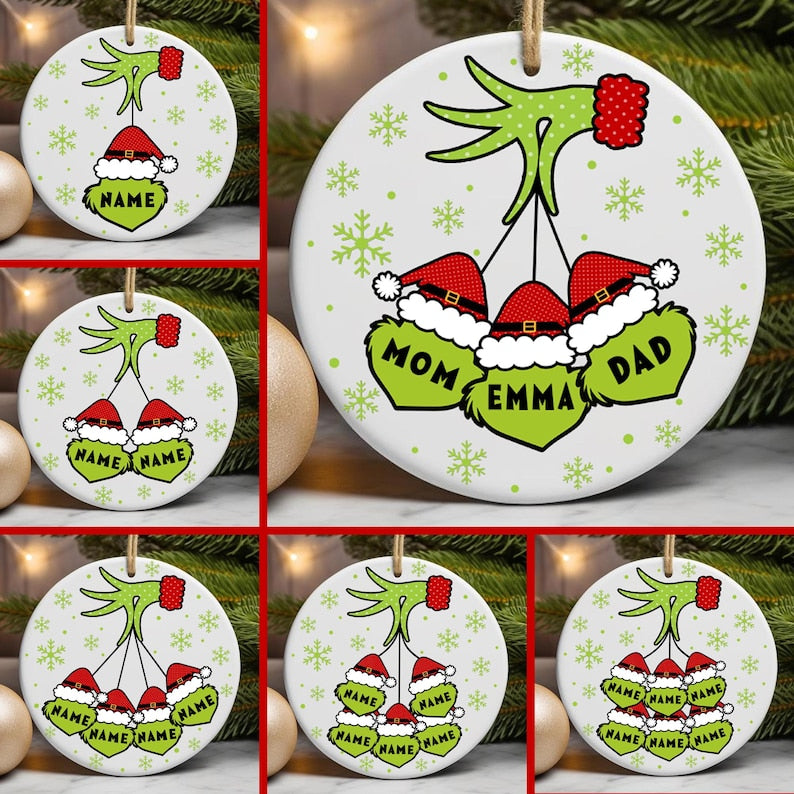 Personalized Family Christmas Ornament, Custom Family Members Ornament Christmas Tree Decoration