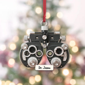 Personalized Phoropter Christmas FLAT ornament, Optometry ornament, optometrist gift for Eye doctor, Optometry gift, Phoropter NOT 3D