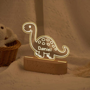 Personalized Dinosaur Name Night Light,Children's Bedside Lamps,Wooden Nursery Decorations,Kids Birthday Gifts,Christmas Gifts for Baby