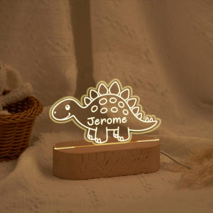 Personalized Dinosaur Name Night Light,Children's Bedside Lamps,Wooden Nursery Decorations,Kids Birthday Gifts,Christmas Gifts for Baby