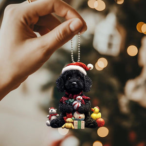 2D Flat Black Goldendoodle Ornament, Goldendoodle Dog Ornament, Dog Car Hanging Ornament, Christmas Gifts, Dog Lover Gifts