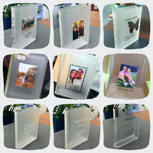 Personalizable Acrylic Book Vase Customizable Home Decor Keepsake Gifts for Readers and Book Lovers with Chosen Text or Treasured Photos