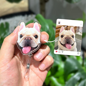 Custom Cat Face Badge Reel, Baby Face Badge Reel, Pet Funny Photo Badge Reel, Nurse Badge Reel, Christmas Badge Reel, ID Badge Buddy