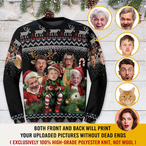 Custom Face Christmas Sweatshirt For Men Women, Funny Family Tree Christmas Ugly Sweater Shirt, Matching Sweatshirts for Reunion Festie