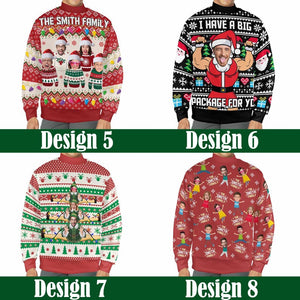 Custom Christmas Ugly Sweater,Personalized Face Sweatshirt,Customize Photo Crew neck Sweater,Funny Face Sweatshirt,Christmas Party Sweater