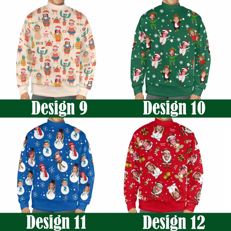 Custom Christmas Ugly Sweater,Personalized Face Sweatshirt,Customize Photo Crew neck Sweater,Funny Face Sweatshirt,Christmas Party Sweater
