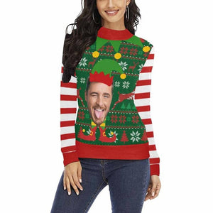 Custom Christmas Ugly Sweater,Personalized Face Sweatshirt,Customize Photo Crew neck Sweater,Funny Face Sweatshirt,Christmas Party Sweater