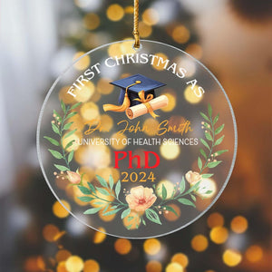 Personalized PhD Christmas Ornament, Custom PhD Graduation Gift, New PhD Doctor Gift, PhD Doctorate Graduation Gift, Doctoral Gifted Doctor