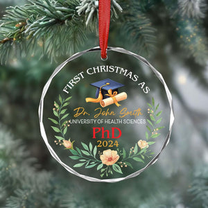 Personalized PhD Christmas Ornament, Custom PhD Graduation Gift, New PhD Doctor Gift, PhD Doctorate Graduation Gift, Doctoral Gifted Doctor