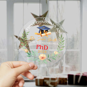 Personalized PhD Christmas Ornament, Custom PhD Graduation Gift, New PhD Doctor Gift, PhD Doctorate Graduation Gift, Doctoral Gifted Doctor