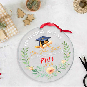 Personalized PhD Christmas Ornament, Custom PhD Graduation Gift, New PhD Doctor Gift, PhD Doctorate Graduation Gift, Doctoral Gifted Doctor