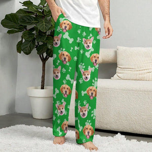 Custom Face Pajamas Pants,Personalized Dog Pet Photo Pajama Trousers,Women Men Kids Face Socks,Family Mothers Fathers Day,Christmas Gift