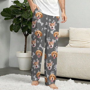 Custom Face Pajamas Pants,Personalized Dog Pet Photo Pajama Trousers,Women Men Kids Face Socks,Family Mothers Fathers Day,Christmas Gift