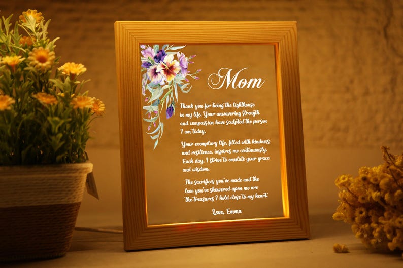 Customized Hand-Written Letter Night Light - Gift for Mom - Mother's Day Gift Ideas -Grandma Nana Mommy Birthday Gifts - Christmas Gift