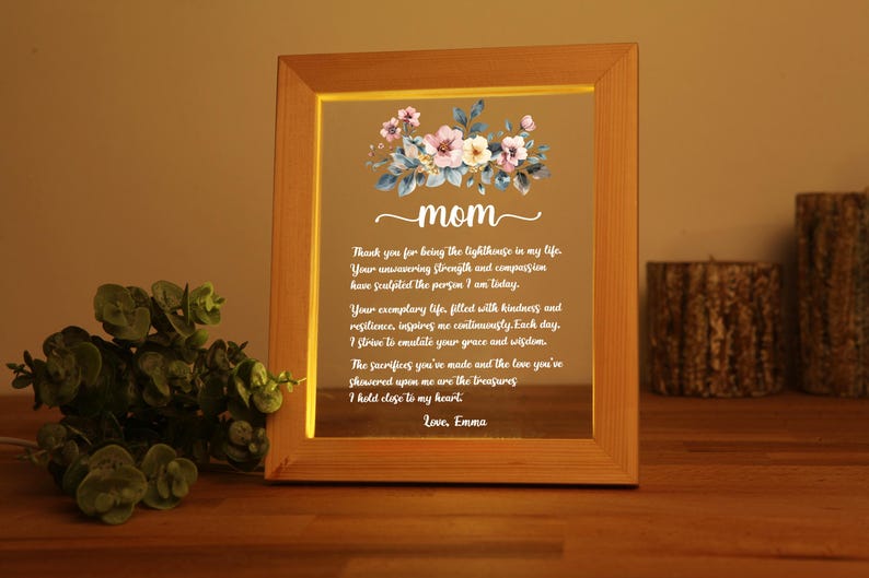 Customized Hand-Written Letter Night Light - Gift for Mom - Mother's Day Gift Ideas -Grandma Nana Mommy Birthday Gifts - Christmas Gift