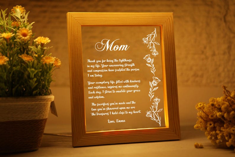 Customized Hand-Written Letter Night Light - Gift for Mom - Mother's Day Gift Ideas -Grandma Nana Mommy Birthday Gifts - Christmas Gift