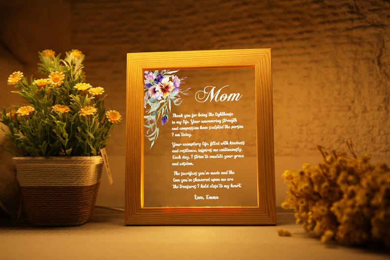 Customized Hand-Written Letter Night Light - Gift for Mom - Mother's Day Gift Ideas -Grandma Nana Mommy Birthday Gifts - Christmas Gift