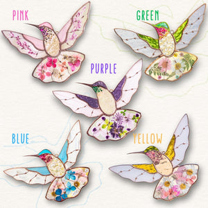 Hummingbird Stained Glass Window Hangings Christmas Gifts Pressed Flower Art Custom Stained Glass Hummingbird Suncatcher Gifts For Mom