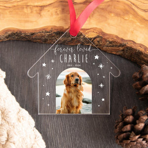 Dog Memorial Ornament with Personalisation, Personalised Pet Loss Photo Bauble, In Loving Memory, Pet Memorial Gift