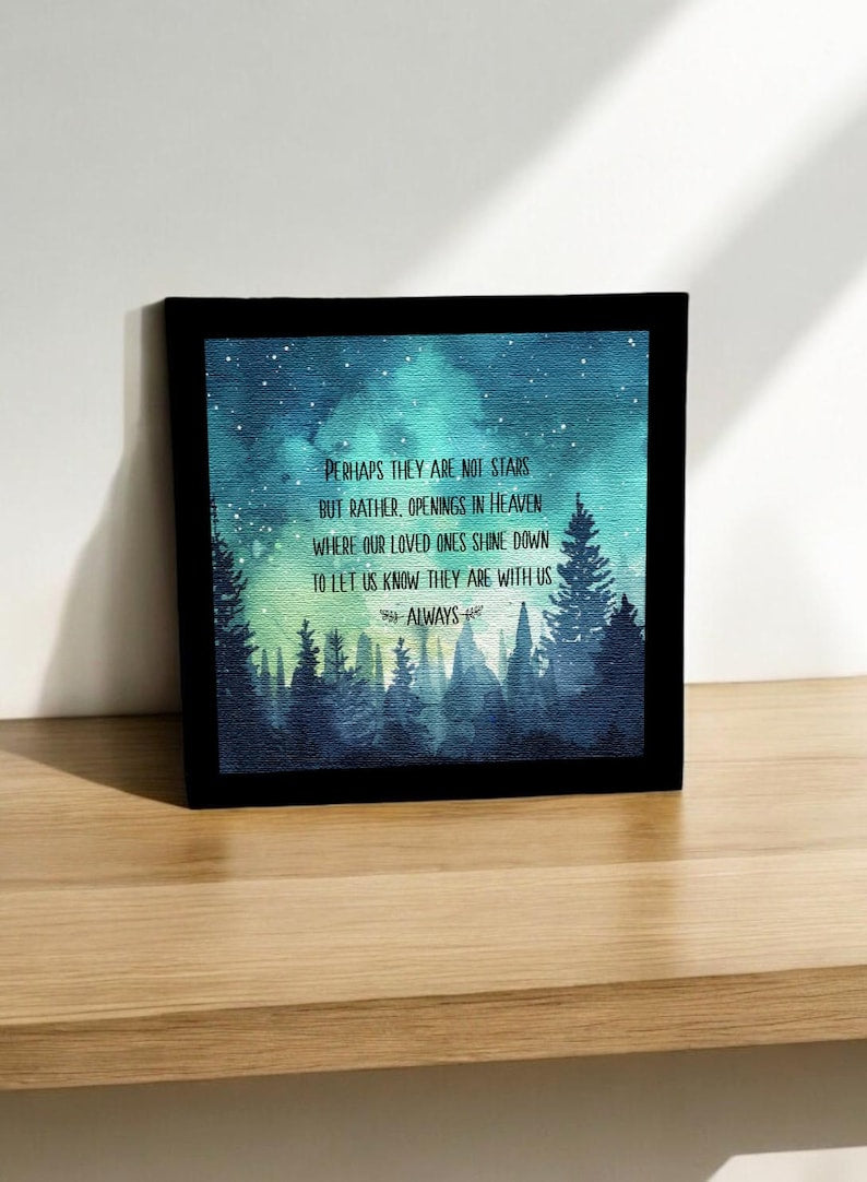 Sympathy Gift, Personalized Watercolor Memorial Gift, Loss Of Mom Dad Grandma Grandpa, Perhaps They Are Not Stars Funeral Gift.