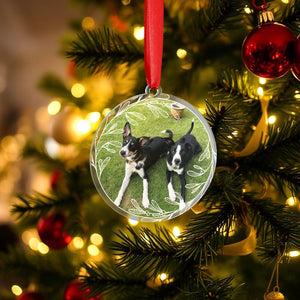 Personalised Christmas Bauble Ornament Custom Printed Couples Gift Newly Weds Engagement Wedding Present Photo Wreath Design