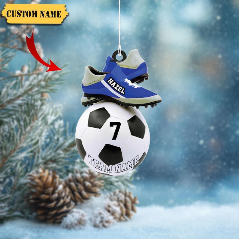 Personalized Soccer Christmas Ornament,Soccer Christmas Ornament Great Gift Idea For Soccer Players & Soccer Lover Christmas Soccer,Top Gift