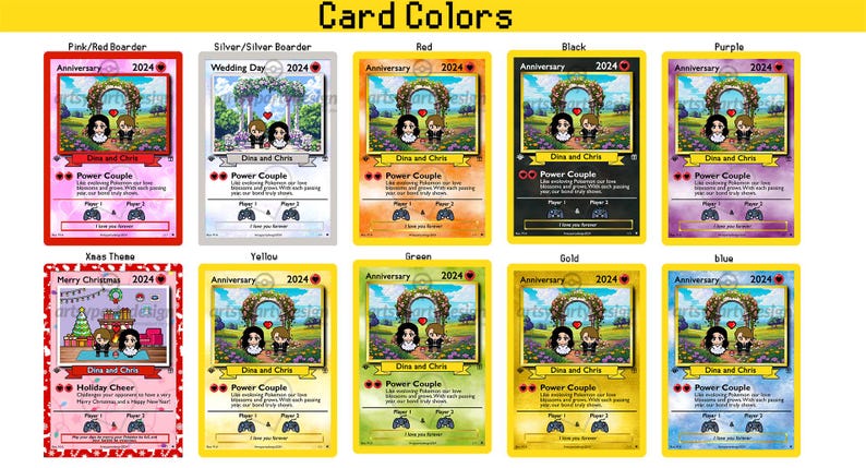 Custom Anniversary Card, Custom PokeCard, Custom Trading Card, Proposal Card, Anniversary, Wedding Card, TCG, Custom Trading card